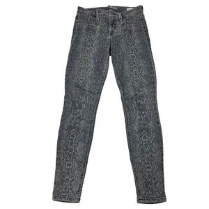 Level 99 Snake Print Gray Skinny Jeans Mid Rise Size 27 Waist